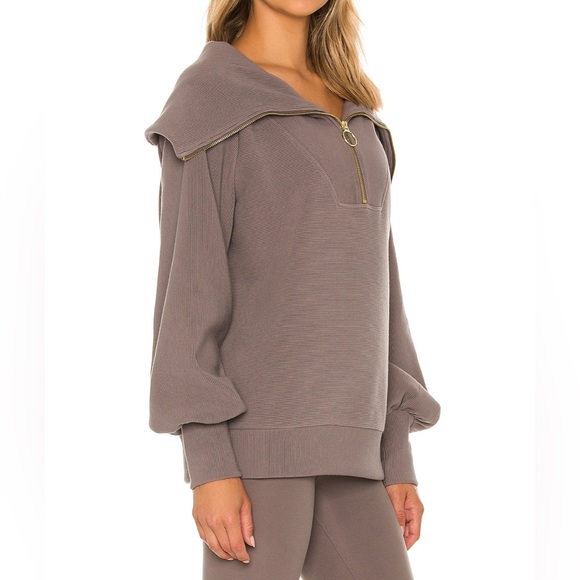 Varley Vine Pullover in Deep Charcoal Ottoman Ribbed Fabric Size M - Picture 5 of 11